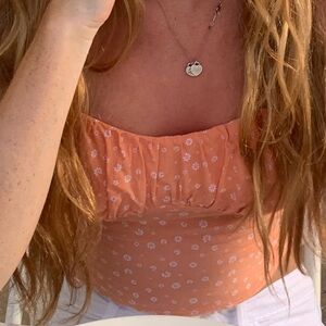 La Hearts orange floral top